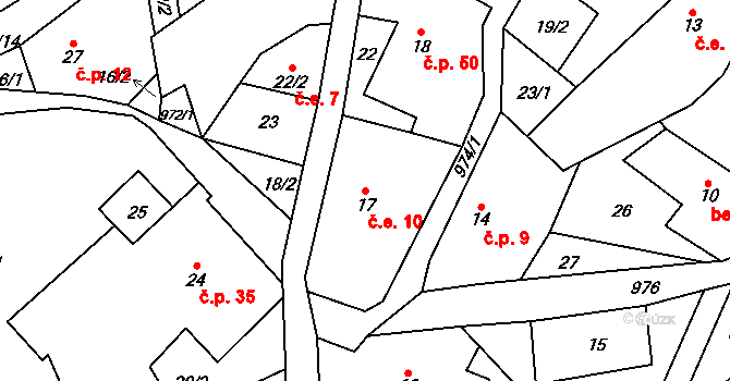 Trnobrany 10, Liběšice na parcele st. 17 v KÚ Trnobrany, Katastrální mapa