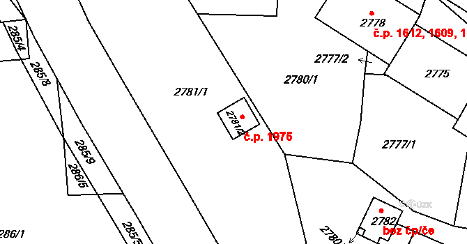 Kadaň 1975 na parcele st. 2781/2 v KÚ Kadaň, Katastrální mapa