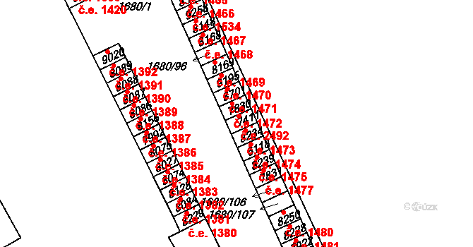 Hodonín 2492 na parcele st. 7411 v KÚ Hodonín, Katastrální mapa