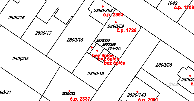 Opava 38118874 na parcele st. 2890/389 v KÚ Opava-Předměstí, Katastrální mapa