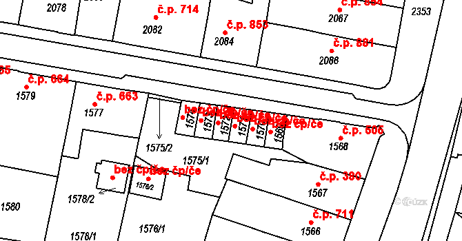 Tachov 38315874 na parcele st. 1571 v KÚ Tachov, Katastrální mapa