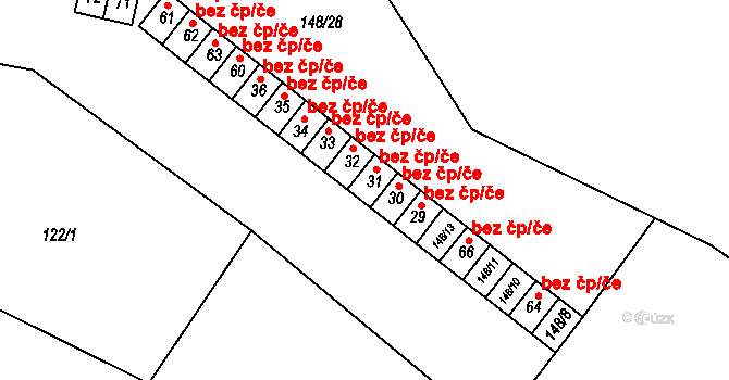 Stařeč 38344874 na parcele st. 31 v KÚ Kracovice, Katastrální mapa