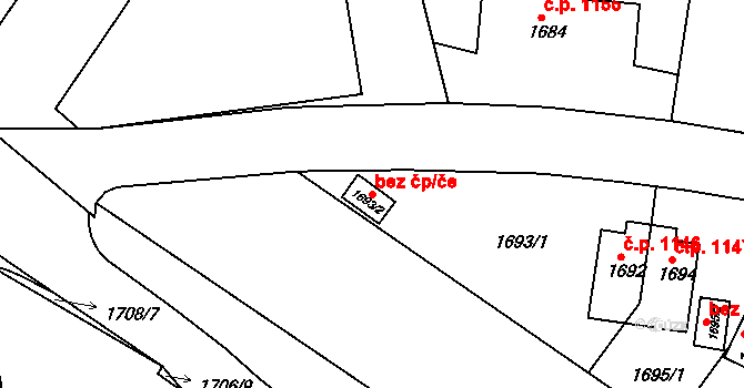 Sokolov 38564874 na parcele st. 1693/2 v KÚ Sokolov, Katastrální mapa