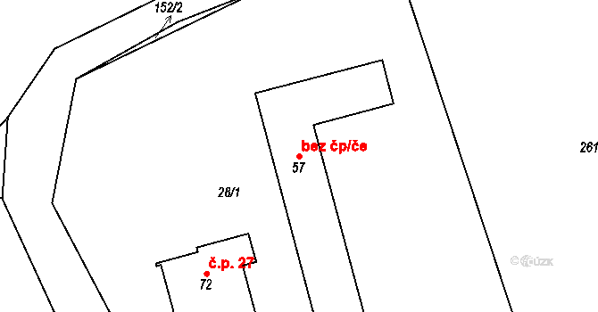 Svinčany 40426874 na parcele st. 57 v KÚ Raškovice u Přelouče, Katastrální mapa