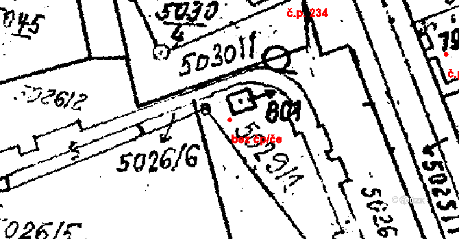 Pasohlávky 40646874 na parcele st. 801 v KÚ Pasohlávky, Katastrální mapa