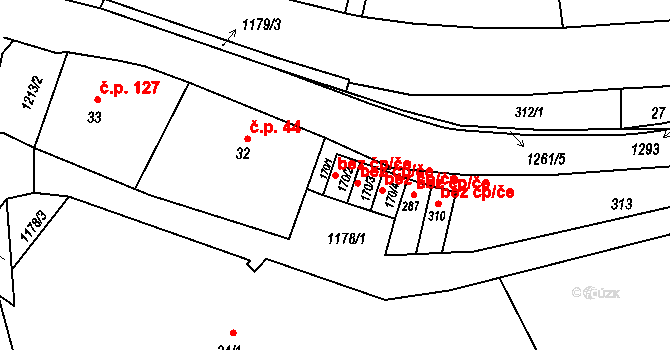 Česká Kamenice 40669874 na parcele st. 170/2 v KÚ Horní Kamenice, Katastrální mapa