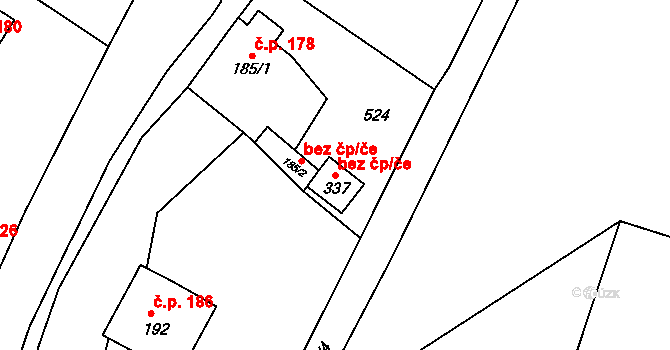 Chotyně 42191874 na parcele st. 337 v KÚ Chotyně, Katastrální mapa