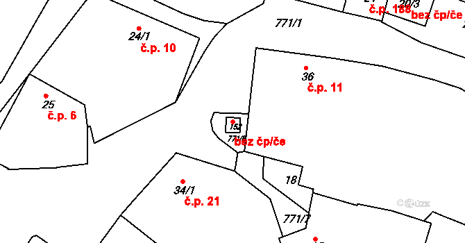Písek 46218874 na parcele st. 152 v KÚ Semice u Písku, Katastrální mapa