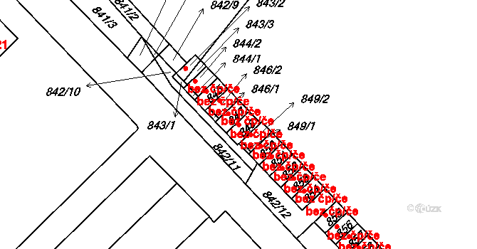 Komárov 48892874 na parcele st. 848 v KÚ Komárov u Hořovic, Katastrální mapa