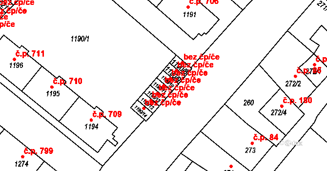 Sušice 50418874 na parcele st. 1190/11 v KÚ Sušice nad Otavou, Katastrální mapa