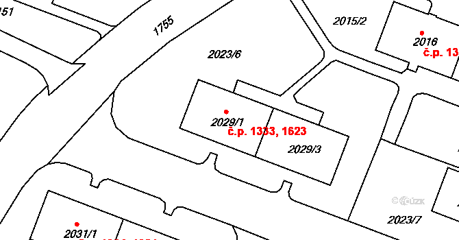 Tachov 1333,1623 na parcele st. 2029/1 v KÚ Tachov, Katastrální mapa