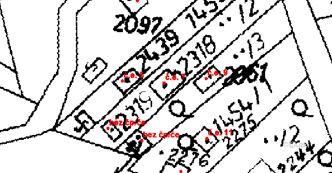 Byšičky 7, Lysá nad Labem na parcele st. 2318 v KÚ Lysá nad Labem, Katastrální mapa