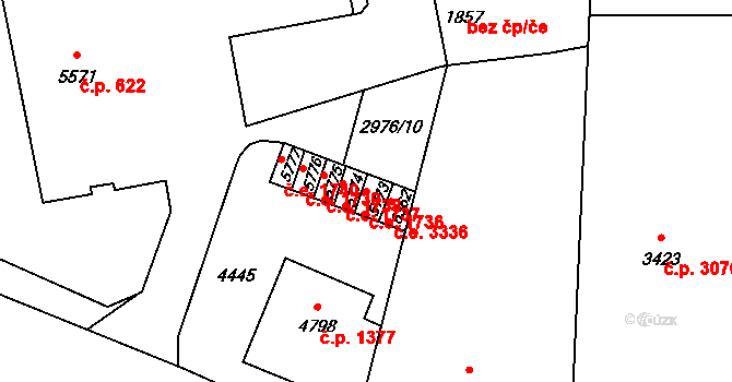 Zlín 1736 na parcele st. 5773 v KÚ Zlín, Katastrální mapa
