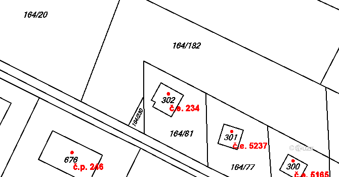 Doubravčice 5234, Katastrální mapa