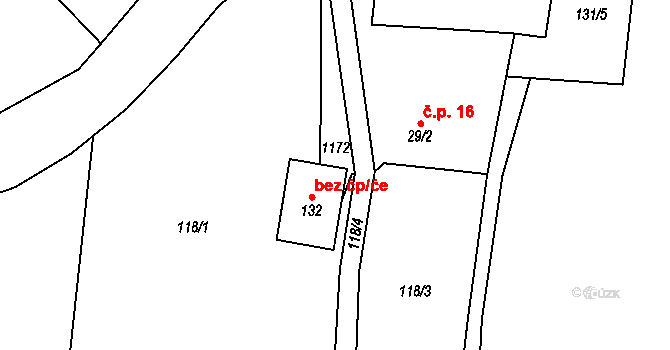 Zábrodí 40116875 na parcele st. 29/4 v KÚ Horní Rybníky, Katastrální mapa