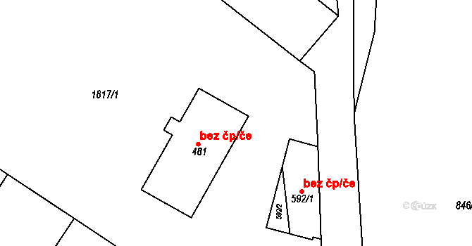 Jevišovice 40973875 na parcele st. 481 v KÚ Jevišovice, Katastrální mapa