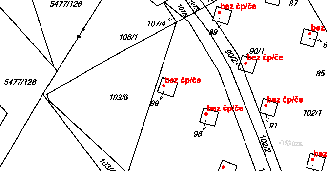 Jihlava 44485875 na parcele st. 99 v KÚ Pančava, Katastrální mapa