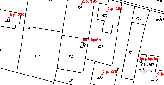 Lipůvka 46018875 na parcele st. 429 v KÚ Lipůvka, Katastrální mapa