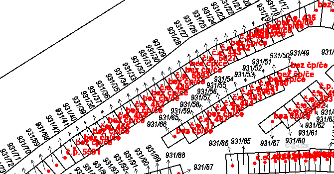 Louny 46244875 na parcele st. 931/30 v KÚ Louny, Katastrální mapa