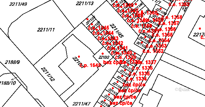 Litoměřice 48113875 na parcele st. 2210/2 v KÚ Litoměřice, Katastrální mapa