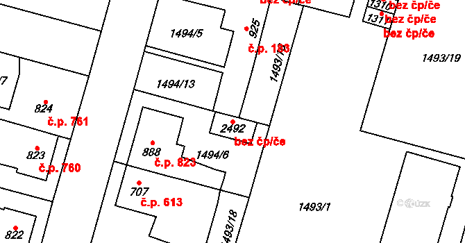Třebechovice pod Orebem 48686875 na parcele st. 2492 v KÚ Třebechovice pod Orebem, Katastrální mapa