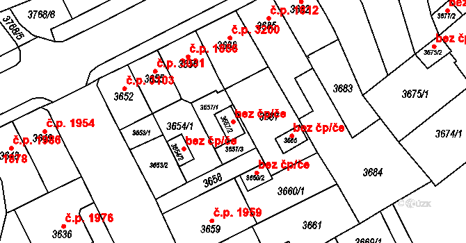 Chomutov 48744875 na parcele st. 3657/2 v KÚ Chomutov I, Katastrální mapa