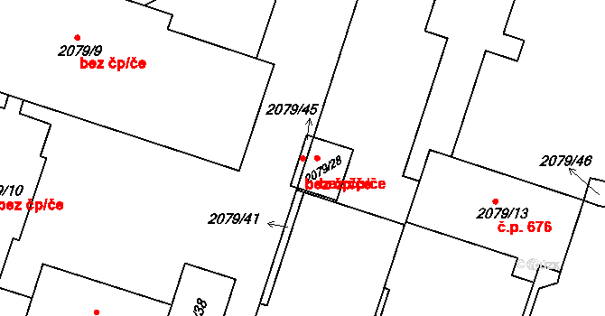 Plzeň 48848875 na parcele st. 2079/45 v KÚ Skvrňany, Katastrální mapa