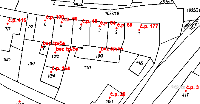 Tetčice 49282875 na parcele st. 10/3 v KÚ Tetčice, Katastrální mapa