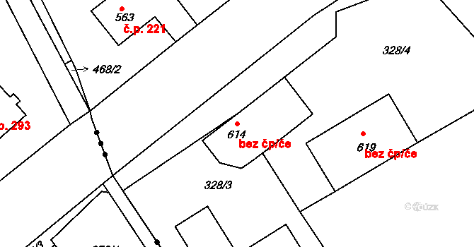 Veselé 49878875 na parcele st. 614 v KÚ Veselé, Katastrální mapa