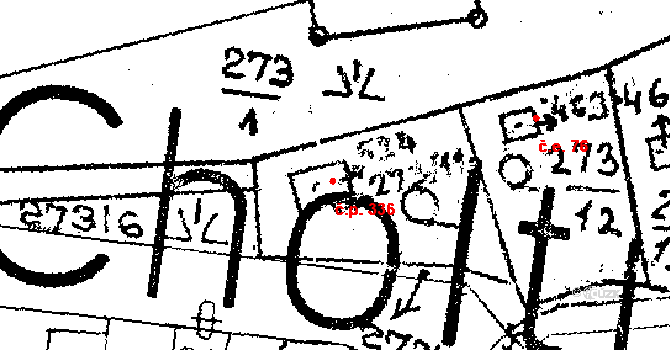 Choltice 336 na parcele st. 524 v KÚ Choltice, Katastrální mapa