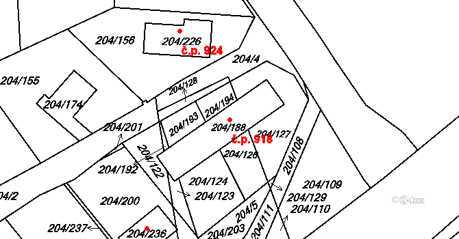 Lipno nad Vltavou 918 na parcele st. 204/188 v KÚ Lipno nad Vltavou, Katastrální mapa
