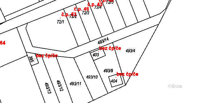Cvrčovice 107268876 na parcele st. 403 v KÚ Cvrčovice, Katastrální mapa
