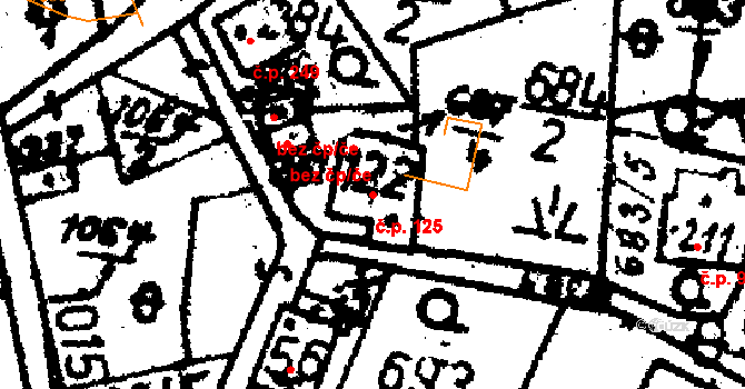 Tisová 125, Kraslice na parcele st. 122 v KÚ Tisová u Kraslic, Katastrální mapa