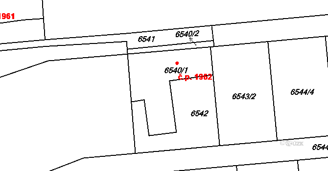 Frýdek 1962, Frýdek-Místek na parcele st. 6540/1 v KÚ Frýdek, Katastrální mapa