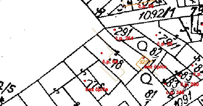 Žiželice 64 na parcele st. 78 v KÚ Žiželice nad Cidlinou, Katastrální mapa