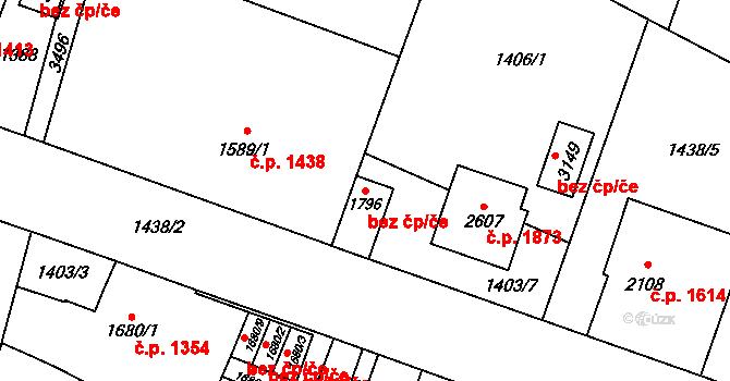Hořice 38280876 na parcele st. 1796 v KÚ Hořice v Podkrkonoší, Katastrální mapa