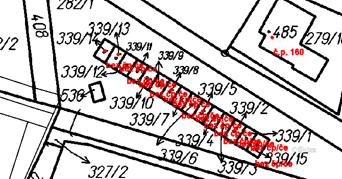 Lenora 39935876 na parcele st. 339/8 v KÚ Lenora, Katastrální mapa