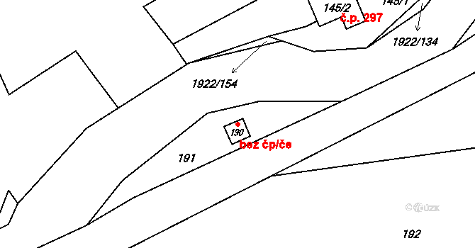 Vsetín 42636876 na parcele st. 190 v KÚ Jasenka, Katastrální mapa