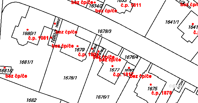 Teplice 45130876 na parcele st. 1676/2 v KÚ Teplice, Katastrální mapa