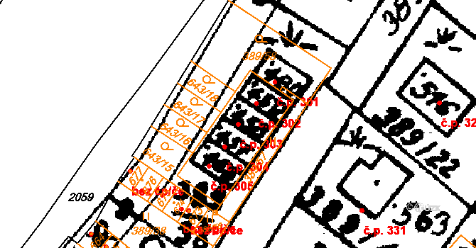Nasavrky 303 na parcele st. 458 v KÚ Nasavrky, Katastrální mapa