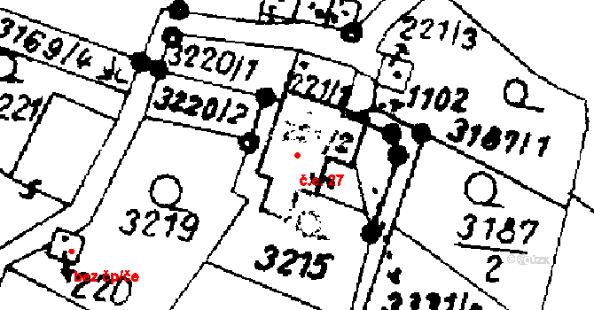 Písek 27 na parcele st. 221/2 v KÚ Písek u Jablunkova, Katastrální mapa