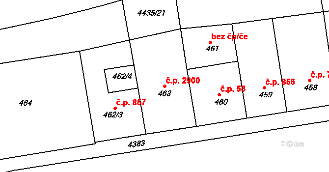 Žižkov 2900, Praha na parcele st. 463 v KÚ Žižkov, Katastrální mapa