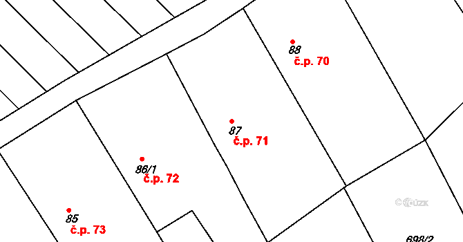 Lokot 71, Rychnov nad Kněžnou na parcele st. 87 v KÚ Lipovka u Rychnova nad Kněžnou, Katastrální mapa