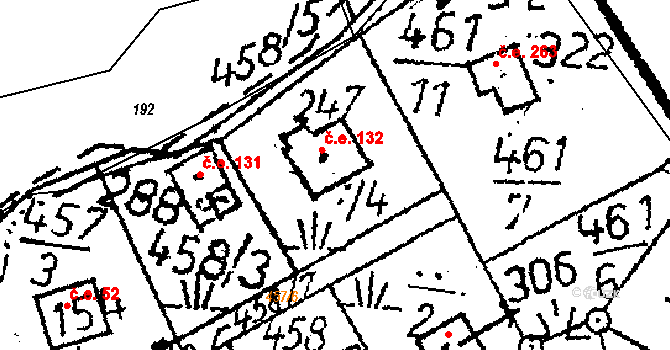 Černíny 132 na parcele st. 247 v KÚ Černíny, Katastrální mapa