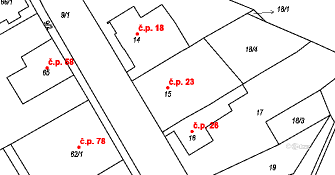 Dolní Pochlovice 23, Kynšperk nad Ohří na parcele st. 15 v KÚ Dolní Pochlovice, Katastrální mapa