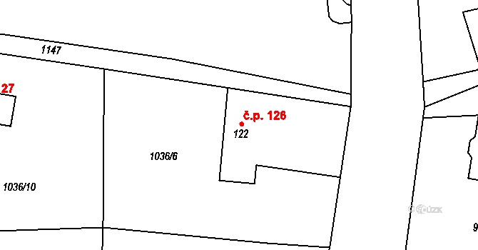 Želivec 126, Sulice na parcele st. 122 v KÚ Sulice, Katastrální mapa