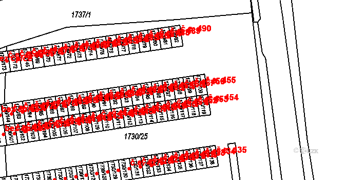 Miřetice u Klášterce nad Ohří 458, Klášterec nad Ohří na parcele st. 1730/97 v KÚ Miřetice u Klášterce nad Ohří, Katastrální mapa