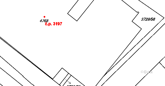 Břeclav 3197 na parcele st. 4768 v KÚ Břeclav, Katastrální mapa
