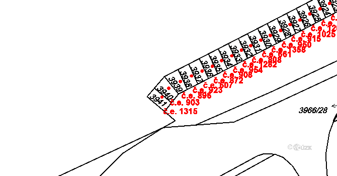 Chomutov 903 na parcele st. 3940 v KÚ Chomutov I, Katastrální mapa