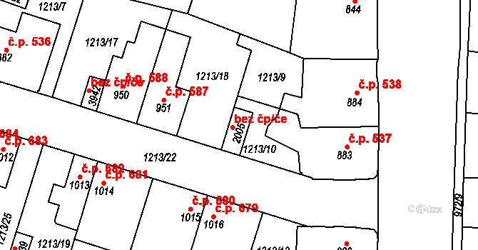 Čáslav 38259877 na parcele st. 2005 v KÚ Čáslav, Katastrální mapa
